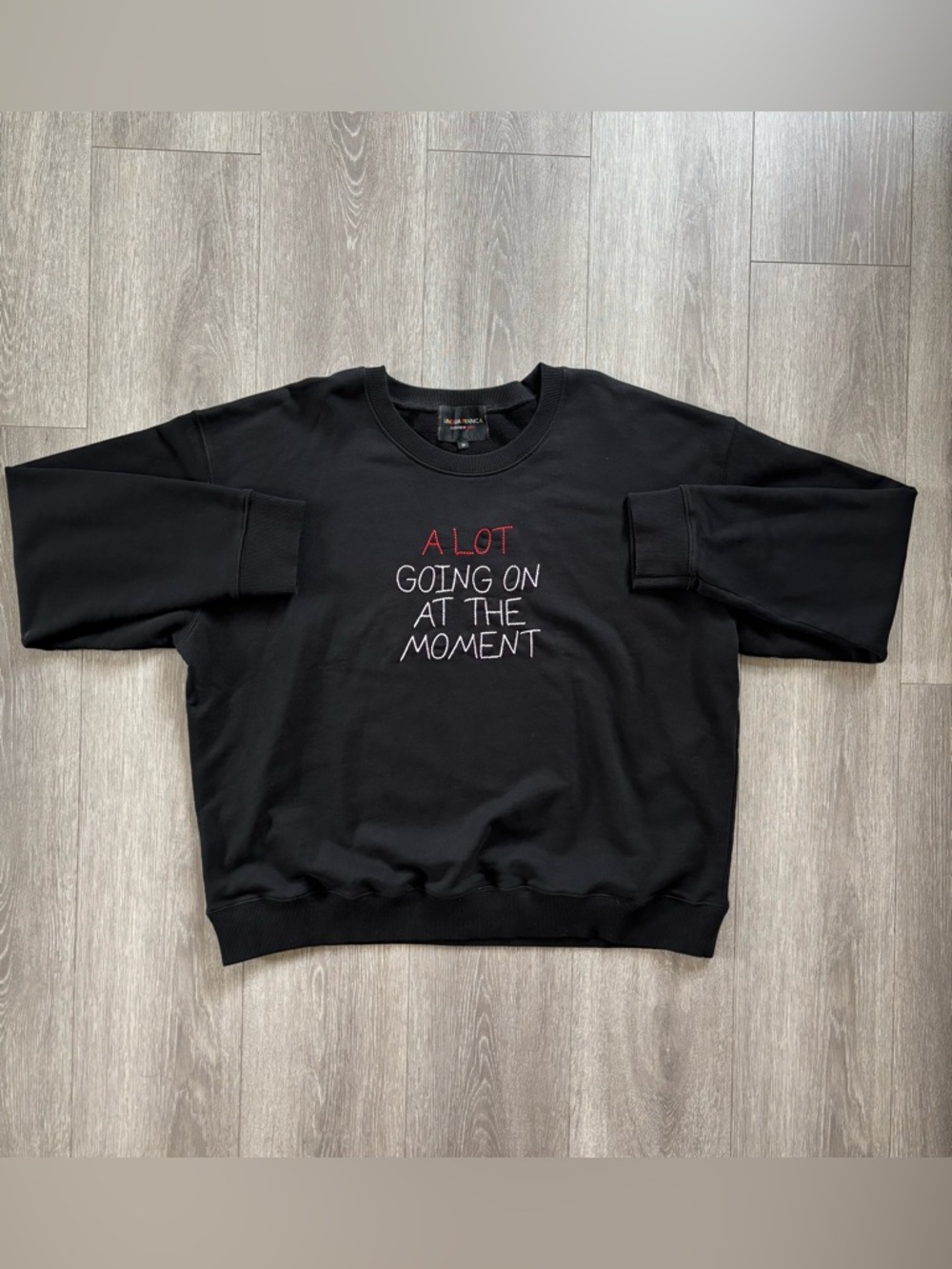 Lingua Franca Women's Black Pullover sweatshirt 2XL A Lot Going On At The Moment